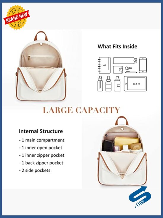 Water Resistant PU Leather Backpack Purse with Tassel - Fashionable Daypack for